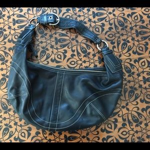 Coach Black Leather Hobo Bag